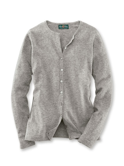 Cardigan aus Geelong-Lambswool in Silver Grey